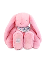 Doudou Plyšový králík XXL s šátkem růžový 50 cm
