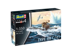 Revell Nemecká ponorka typ VII C/41 (1:350) (štartovacia sada)