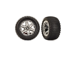 Kolesá Traxxas 2,8", chrómový disk RXT, pneumatiky Alias (2WD elektro vzadu) (2)