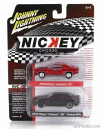 Johnny lightning Chevrolet Set 2x Camaro Ss 1969 + Zl1 Cabriolet Uzavreté 2013 1:64 Čierna červená