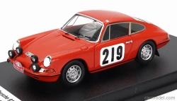 Trofeu Porsche 911t Coupe N 219 10th Rally Montecarlo 1968 Bjorn Waldegaard - Lars Helmer 1:43 Orange