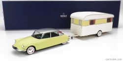Norev Citroen Ds19 s Roulotte 1960 1:18 žltá biela
