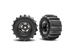Traxxas kolo 3.6/4,7", disk Sand Car černý chrom, pneu belted paddle (zadní) (pár)