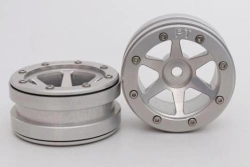 Kovové Beadlock CNC disky 1,9 PT Slingshot Silver/Silver, 2 ks