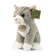 Rappa Plyšová kočka sedící šedá 23 cm SOFT COLLECTION, ECO-FRIENDLY