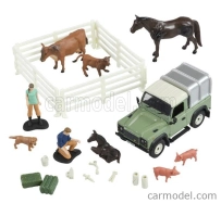 Britains Land rover Land Defender 90 Pick-up Closed With Animals And Figures 1984 1:32 Zelené Stříbro