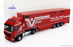 Eligor Iveco fiat Stralis 480e6 Euro 6 Truck Fire Engine 2018 1:43 Červená Bílá
