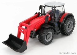Bburago Massey ferguson 8740s Tractor With Front Loader Scraper 1:50 Red
