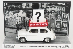 Brumm prom Fiat 600d 1963 - Propaganda Elettorale Elezioni Italia Vota - Vota - Vota 1:43 Biela