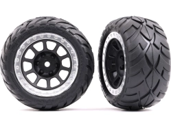 Traxxas koleso 2.2", disk sivý/chrómovaný, pneu Anaconda (2) (zadné)