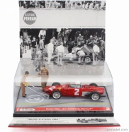 Brumm prom Ferrari F1 Diorama 156 N 2 Víťaz majstrovstiev sveta Taliansko Monza Gp s figúrkami 1961 Phil Hill 1:43 Červená