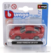 Bburago Porsche 911 GT2 1:64 červená