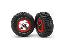 Traxxas kolo 2.2/3.0", disk SCT stříbrný-červený, pneu KM2 (2) (2WD přední)