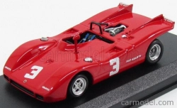 Najlepší model Fiat Abarth 2000 Spider N 3 2. Majstrovstvá Európy 2-litrov Salzburgring 1970 D.quester 1:43 Červená