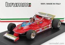 Brumm Ferrari F1  312t5 N 2 Monaco Gp 1980 Gilles Villeneuve - With Driver Figure 1:43 Red