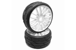 PMT 1/8 GT RALLY 18 "Soft" zmes - lepené, biele Q3 kolesá, 2 ks.