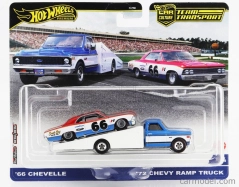 Mattel hot wheels Chevrolet Chevy Ramp Truck s Chevelle N 66 Racing 1966 1:64 Modrá biela červená