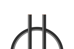 Trojžilový čierny/šedý plochý kábel 0,33 mm2 / 22AWG