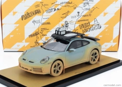 Spark-model Porsche 911 992 Dakar N 00 Ahead Coupe 2024 - Con Vetrina - S vitrínou 1:18 Zelený odtieň