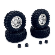 HBP240526 - 1.2inch Mudder Tire Set (60mm), Silver (4)