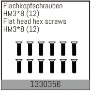 HM3*8mm Flat Hex Screw 12pcs