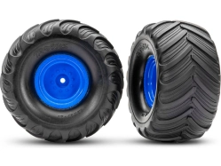 Traxxas kolo 2.0/3.0", disk modrý offset 19mm, pneu Terra Groove (pár)