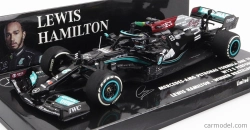 Minichamps Mercedes gp F1 W12 Mercedes M12 Eq Power+ Team Amg Petronas Motorsport Formula One N 44 Winner Brazilian Gp (with Flag) 2021 Lewis Hamilton 1:43 Black Green