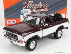 Motor-max Ford usa Bronco Hard-top Open 1978 1:24 Burgundská Bílá