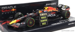 Minichamps Red bull F1 Rb18 Team Oracle Red Bull Racing N 1 World Champion Winner Japan Gp With Pit Board 2022 Max Verstappen 1:43 Matná modrá žltá červená