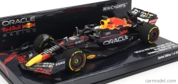 Minichamps Red bull F1 Rb18 Team Oracle Red Bull Racing N 1 Víťaz majstrovstiev sveta Francúzska 2022 Max Verstappen 1:43 Matná modrá žltá červená