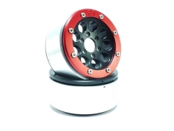 Kovové Beadlock CNC disky Absima Metsafil 1.9 Gun Black/Red, 2 ks
