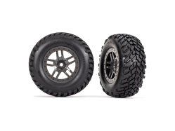 Traxxas kolo 2.2/3.0", disk SCT Split-Spoke gray beadlock, pneu SCT (2)