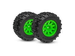 Kolesá Traxxas 2.1/2.6", zelený disk, pneumatiky Sledgehammer (zadné) (2)