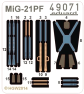 Ed49071 Bezpečnostné pásy Mig-21PF FABRIC 1/48