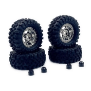 HBP240527 - 1.2inch Mudder Tire Set (60mm), Black Chrome (4)