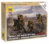 Zvezda figurky British Mortar with crew 1939-42 (1:72)
