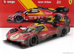 Bburago Ferrari 499p 3.0l Turbo V6 Team Ferrari Af Corse N 50 Winner 24h Le Mans (after Race Version) 2024 Antonio Fuoco - Miguel Molina - Nicklas Nielsen 1:18 Red