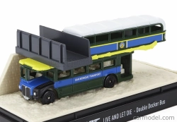 Motor-max Decker Diorama - Autobus s mostom 1960 - 007 James Bond - Live And Let Die - Vivi E Lascia Morire 1:64 Modrozelená