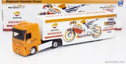 Newray Mercedes Benz Actros 1857 Truck Team Honda Rc213v Repsol Bike Transporter N 93 Majster sveta Marc Marquez - N 26 Dani Pedrosa Sezóna 2017 1:43 Oranžová biela