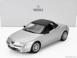 Norev Alfa romeo Spider 2.0 Twin Spark Cariolet Soft-top 1999 1:18 Strieborná
