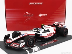 Minichamps Haas F1  Vf-22 Team Haas N 47 Brazilian Gp 2022 Mick Schumacher 1:18 Bílá Černá Červená