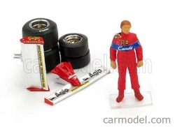 Brumm Figúrky Didier Pironi pre Ferrari F1 126ck Turbo 1981 + predné a zadné krídla + kvalifikačné pneumatiky 1:43 červená