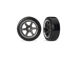 Kolesá Traxxas 1,9", grafitovo šedý disk, zadná mäkká pneumatika (2)