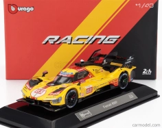 Bburago Ferrari 499p 3.0l Turbo V6 Team Af Corse N 83 24h Le Mans 2024 Robert Kubica – Robert Shwartzman – Yifei Ye – With Showcase 1:43 žltá červená