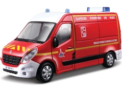 Bburago Renault Master 1:50 červená - hasiči