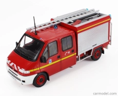 Edicola Citroen Jumper Doble Cabine Centre De Secours De L'aisne Hasičské auto 2002 1:43 Červená biela strieborná