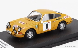 Trofeu Porsche 911s Coupe (nočná verzia) N 8 3rd Rally Tap 1970 Bjorn Waldegaard - Hans Thorszelius 1:43 Žltá