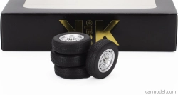 Kk-scale Príslušenstvo Sada 4x disky kolies a ráfikov pre Ghibli Coupe 1969 1:18 Black Chrome