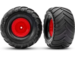 Traxxas kolo 2.0/3.0", disk červený offset 19mm, pneu Terra Groove (pár)