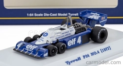 Kyosho Tyrrell F1  P34 Elf 6 Wheeler N 4 Season 1977 Patrick Depailler 1:64 Modrá Bílá